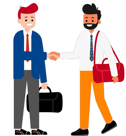 Two businesspeople shaking hands